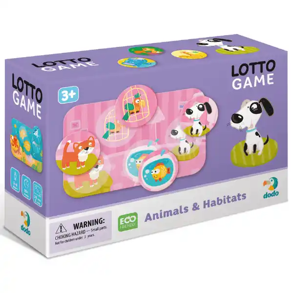 Joc de masă loto „Animalele și habitatele lor”