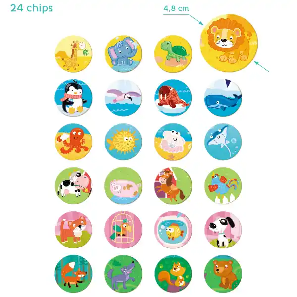 Joc de masă loto „Animalele și habitatele lor”