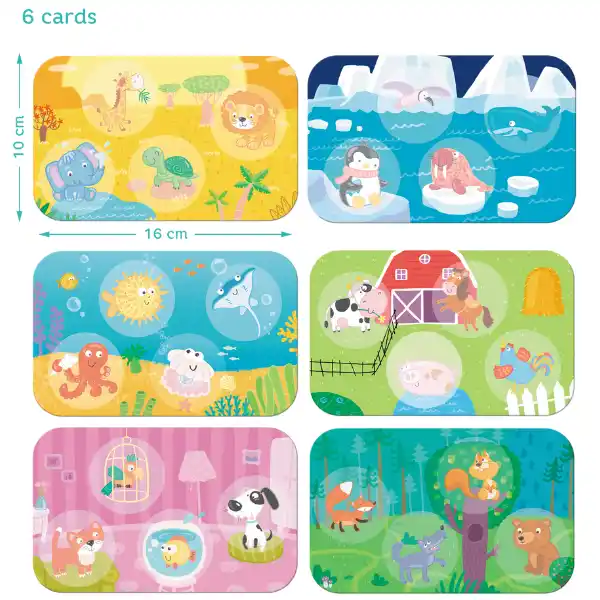 Joc de masă loto „Animalele și habitatele lor”