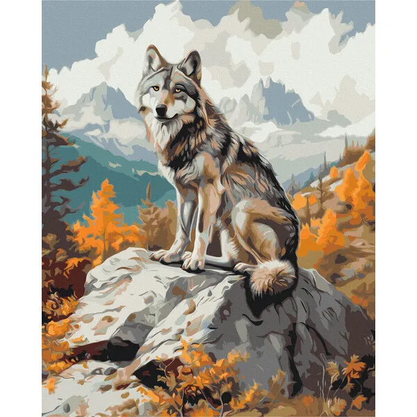 Pictură pe numere 40*50 cm (în cutie) – Lupul de munte