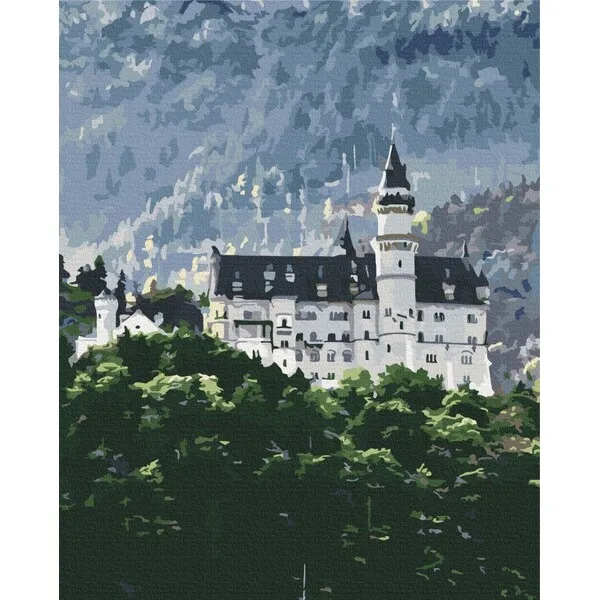 Pictură pe numere 40*50 cm (în cutie) – Vedere asupra Neuschwanstein