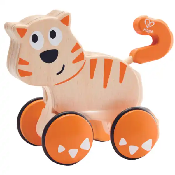 Jucărie de tras din lemn „Pisoiaș Dante”