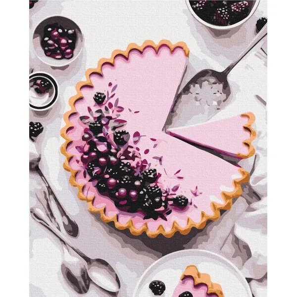 Pictură pe numere 40*50 cm (în cutie) – Chec cu mure