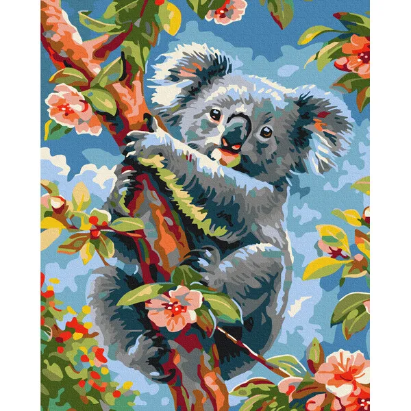 Pictură pe numere 40×50 cm (fără cutie)  –  Koala printre flori