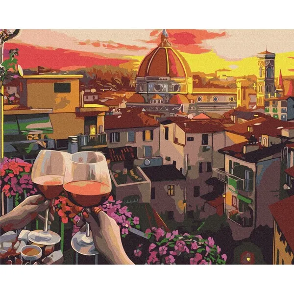 Pictură pe numere 40×50 cm (fără cutie)  –  Seară plăcută cu vin