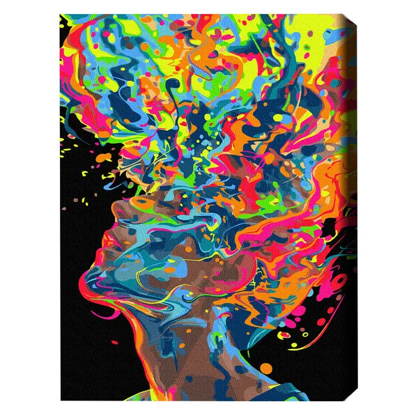 Pictură pe numere 40*50 сm (pânză neagră/fără cutie) – O explozie a creativității