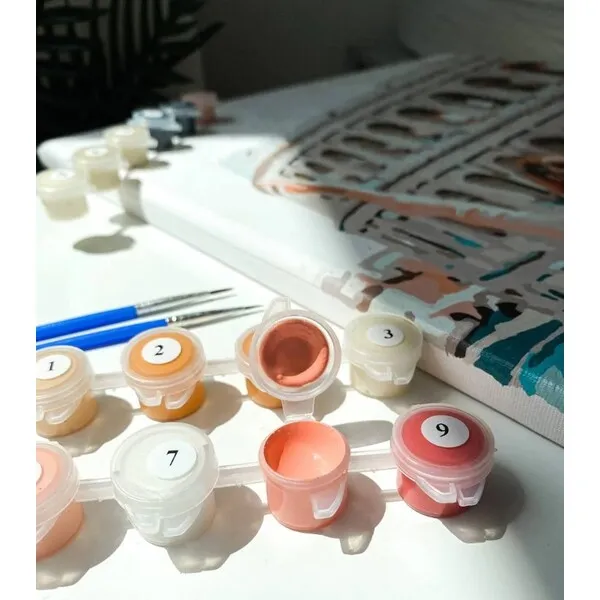 Pictură pe numere 40*50 сm (pânză neagră/fără cutie) – O explozie a creativității