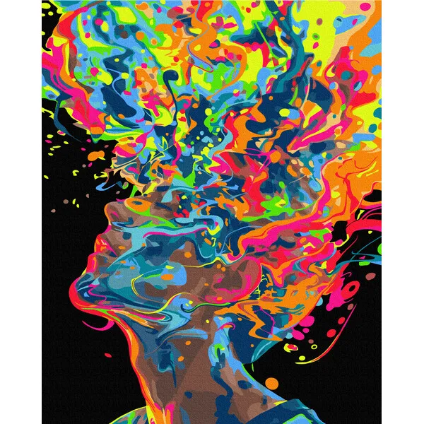 Pictură pe numere 40*50 сm (pânză neagră/fără cutie) – O explozie a creativității