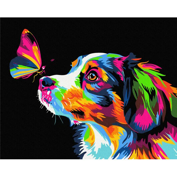 Pictură pe numere 40*50 сm (pânză neagră/fără cutie) – Atingere colorată