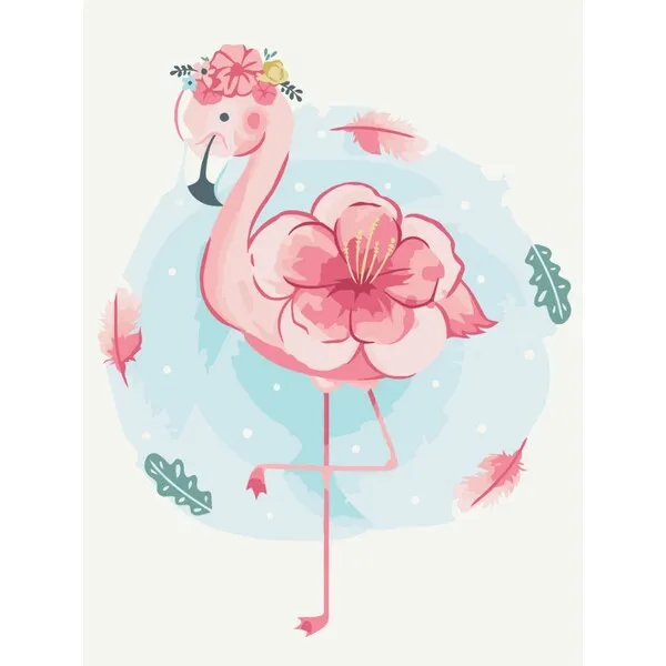 Pictură pe numere 30*40 сm (fără cutie) – Flamingo înfloritor