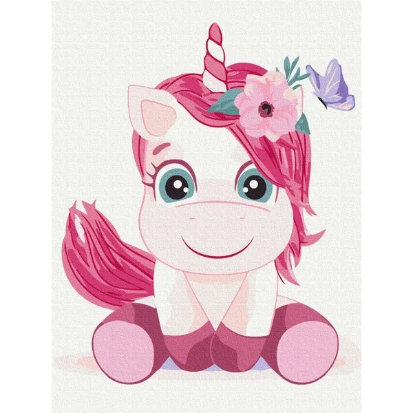 Pictură pe numere 30*40 сm (fără cutie) – Unicorn drăguț