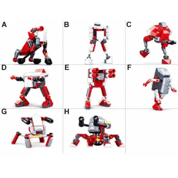 Конструктор “Робот кентавр трансформер”, 8 моделей которые собираются в 1 робот, от 46 до 62 эл.
