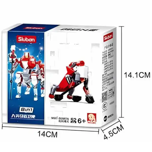 Конструктор “Робот кентавр трансформер”, 8 моделей которые собираются в 1 робот, от 46 до 62 эл.