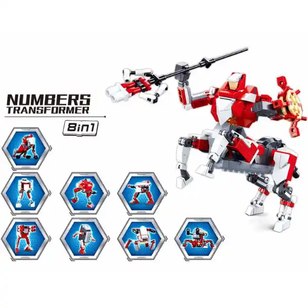 Конструктор “Робот кентавр трансформер”, 8 моделей которые собираются в 1 робот, от 46 до 62 эл.