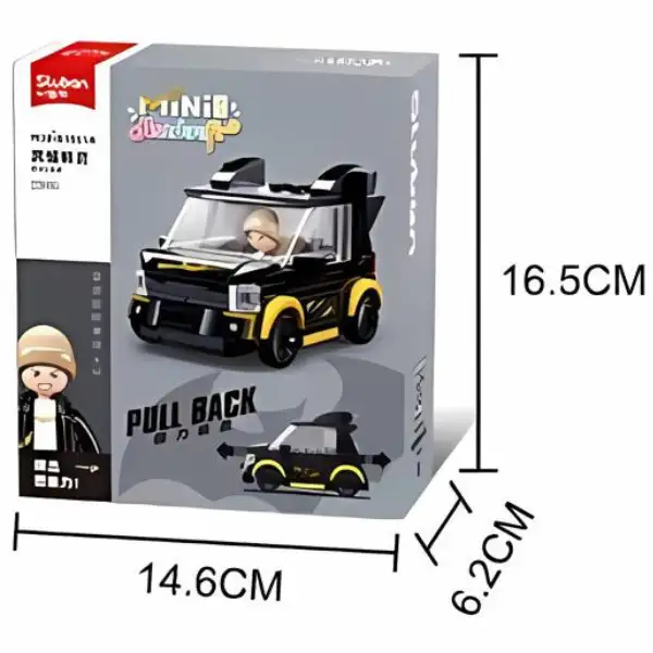 Set de construcție ”Mașina cu figurină”, cu inerție, 4 modele, de la 137 pînă la 146 elem.