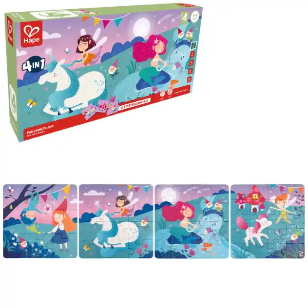 Набор пазлов 4 в 1 «Волшебная сказка»