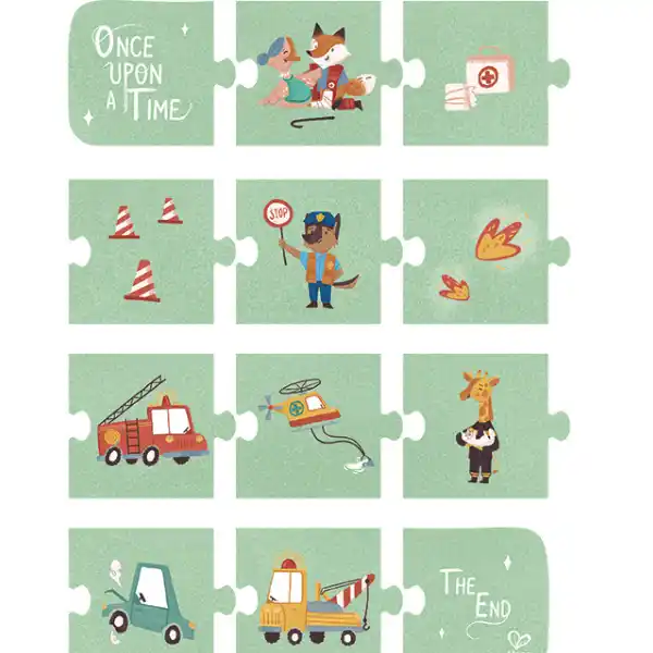 Набор пазлов 4 в 1 «Спасательная операция»