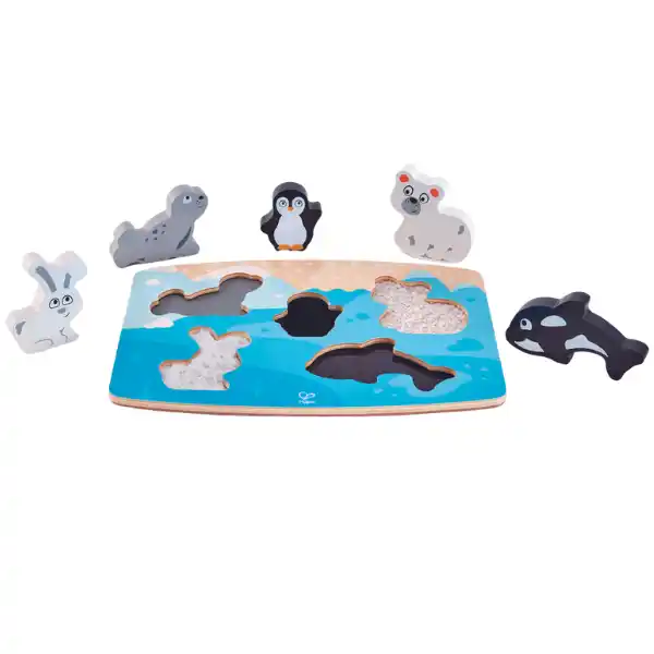 Тактильный пазл — вкладыш “Полярные зверушки”