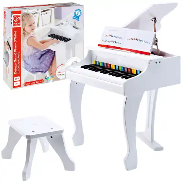 Музыкальный инструмент «Белое фортепиано со стульчиком»