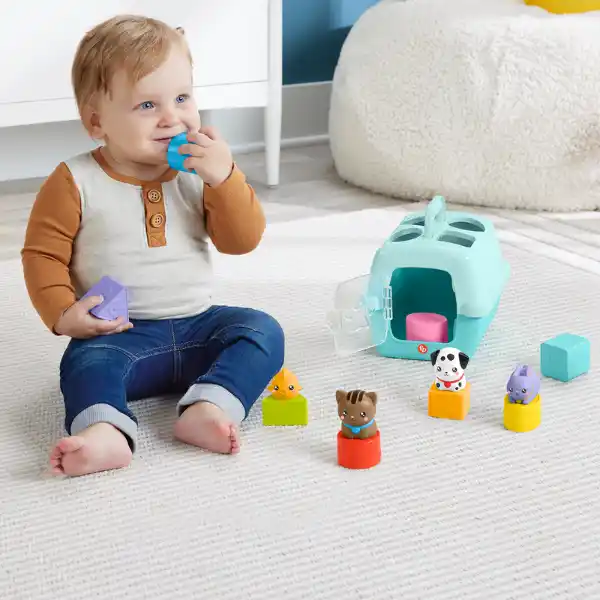 Fisher-Price Игрушка для сортировки форм, «Переноска для животных»