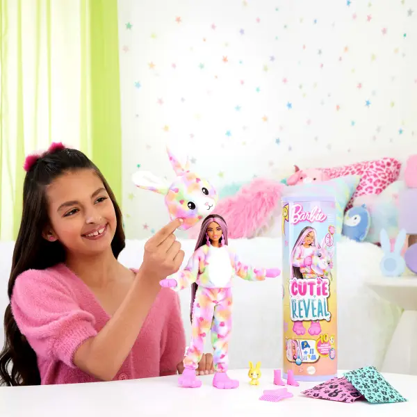 Papușa Barbie Cutie „„Barbie într-un costum de iepuraș, de pluș””