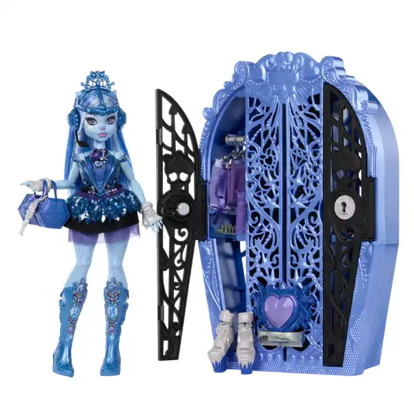 Set de joc Monster High „Abbey Bominable cu șifonier”, cu accesorii