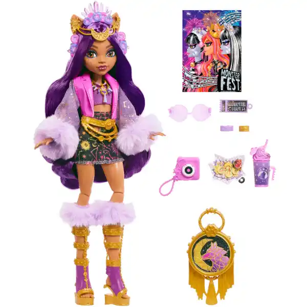 Set de joc Monster High „Clawdeen Wolf și Monster Fest”, cu accesorii