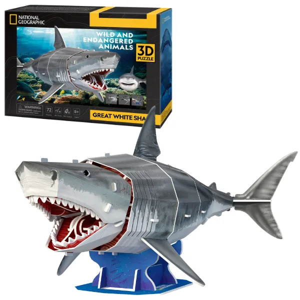 3D puzzle „Marele rechin alb”, 78 elemente