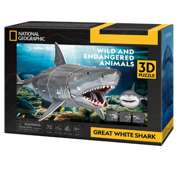 3D puzzle „Marele rechin alb”, 78 elemente