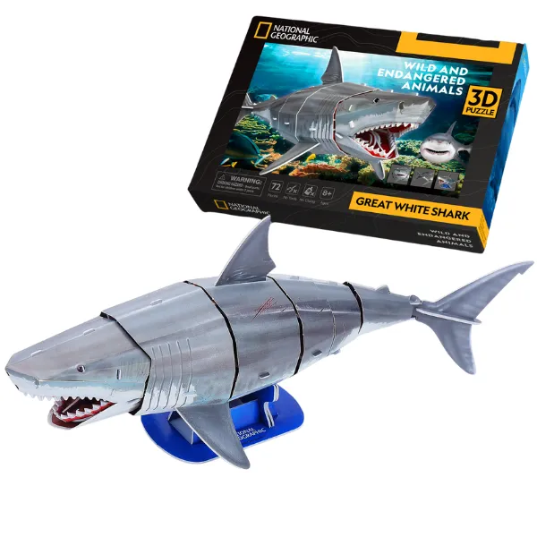 3D puzzle „Marele rechin alb”, 78 elemente