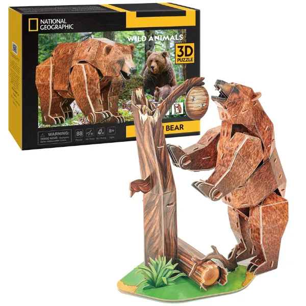 3D puzzle „Urs brun”, 88 elemente