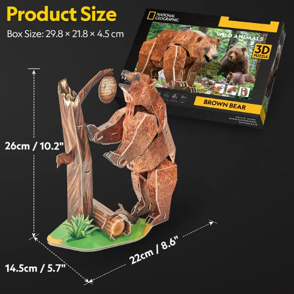 3D puzzle „Urs brun”, 88 elemente