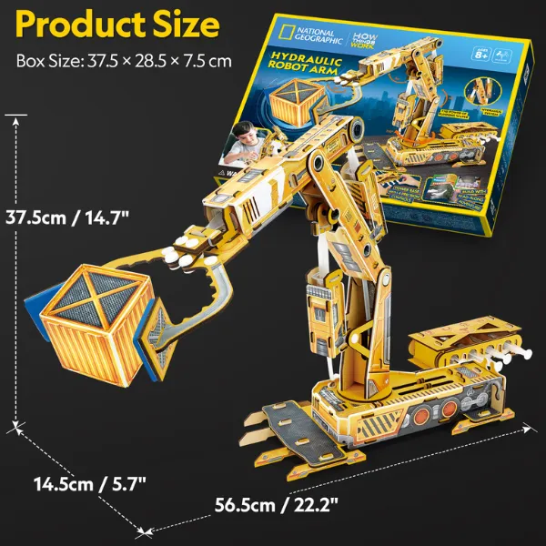 3D puzzle „Braț robotic hidraulic”, 185 elemente