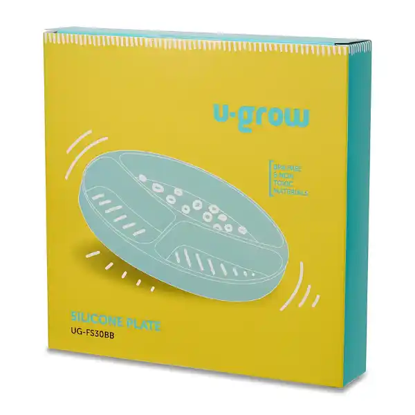 Синяя силиконовая тарелка с отделениями, на присоске