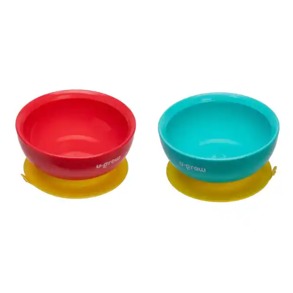 Набор из 2 мисок с присоской, 340 мл, U-Grow