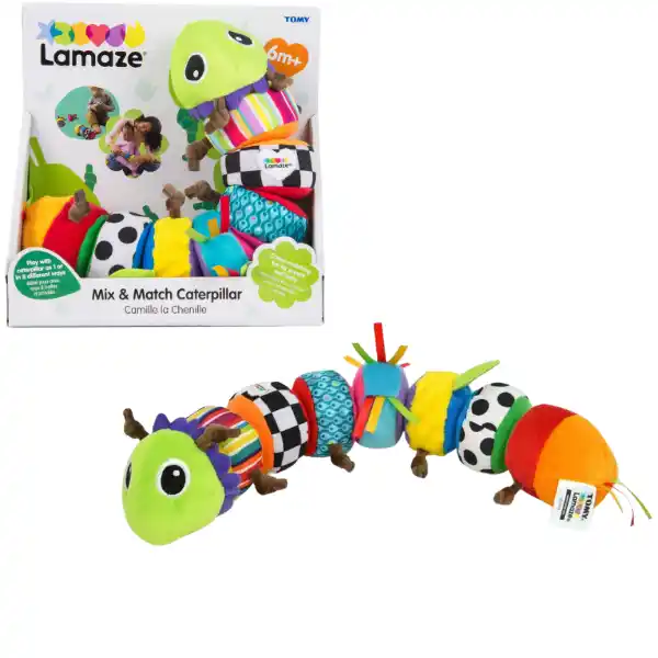 Развивающая мягкая игрушка со звуками «Гусеница с активностями»