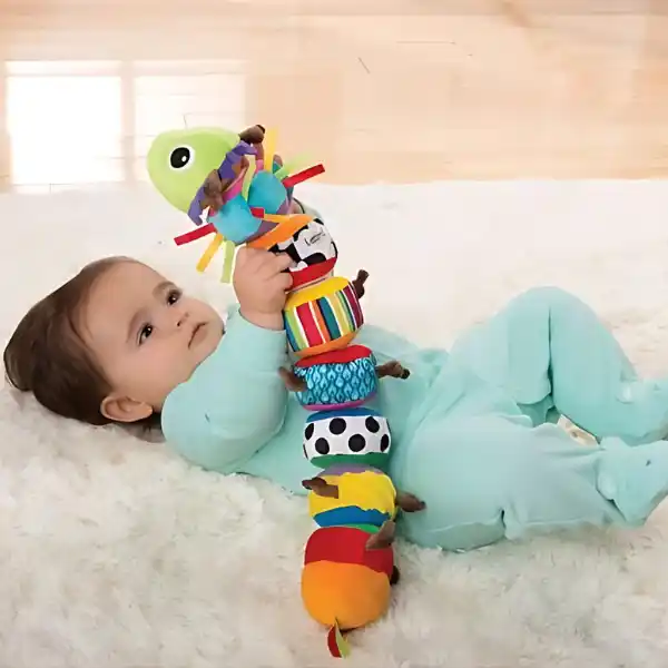 Развивающая мягкая игрушка со звуками «Гусеница с активностями»