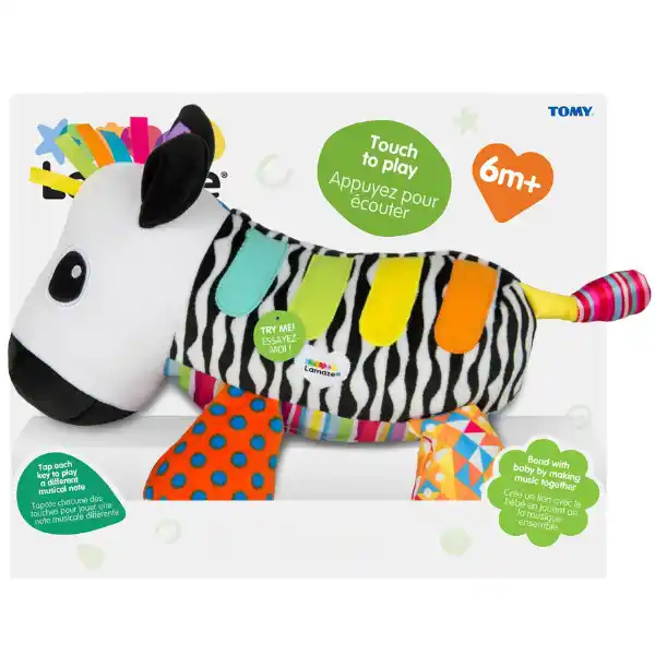 Развивающая музыкальная мягкая игрушка «Зебра-пианист»