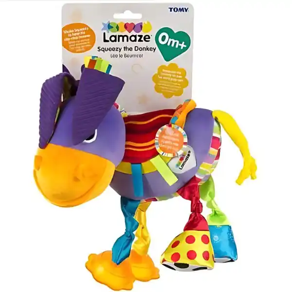 Развивающая мягкая игрушка со звенящими звуками «Ослик погремушка»