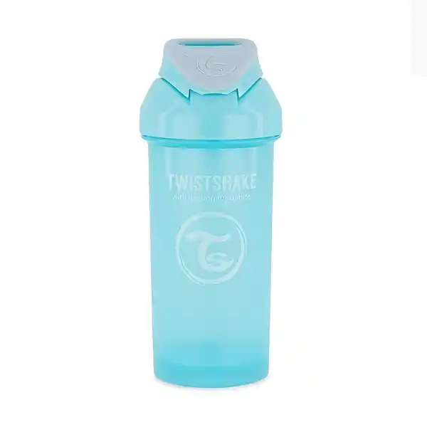 Чашка с трубочкой, пастельный синий, 360 мл