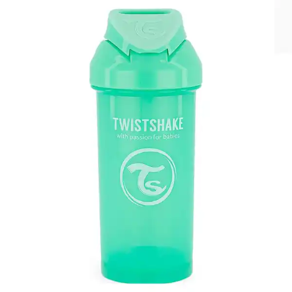 Чашка с трубочкой, пастельный зелёный, 360 мл