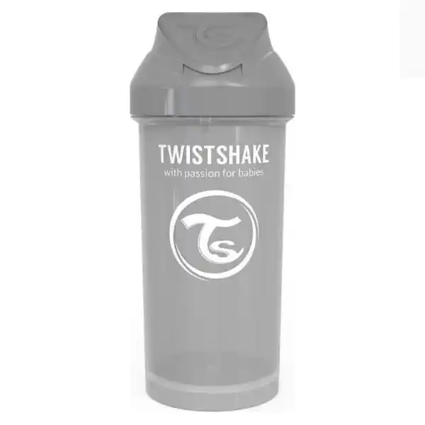 Чашка с трубочкой, пастельный серый, 360 мл