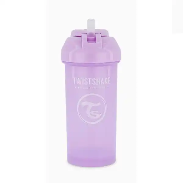 Чашка с трубочкой, пастельный фиолетовый, 360 мл