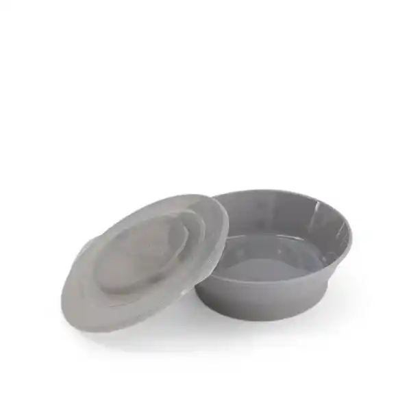 Миска с крышкой Twistshake серый, 6+ месяцев