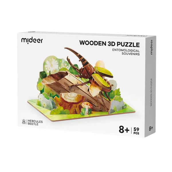 Puzzle 3D din lemn „Gândacul Hercules”, 59 elem.