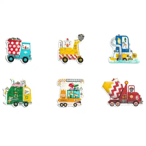 Primul Puzzle „Vehicule de Construcție”, 6 în 1