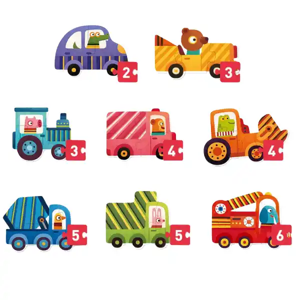 Seria de puzzle-uri „Transport”, 8 în 1, nivelul 1