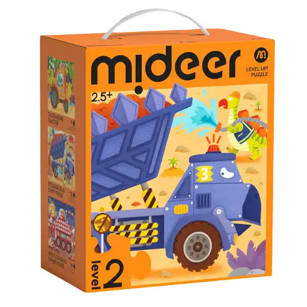 Level Up пазл «Динозавры — строительная техника», уровень 2