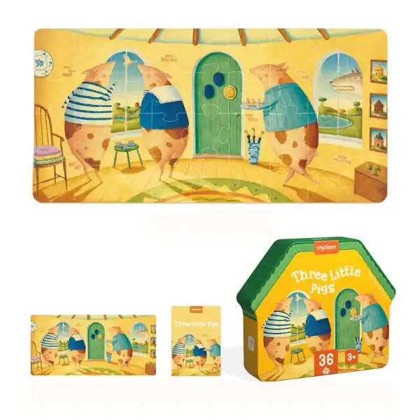 Puzzle cu basme ilustrate „Trei purceluși”, 36 elem.