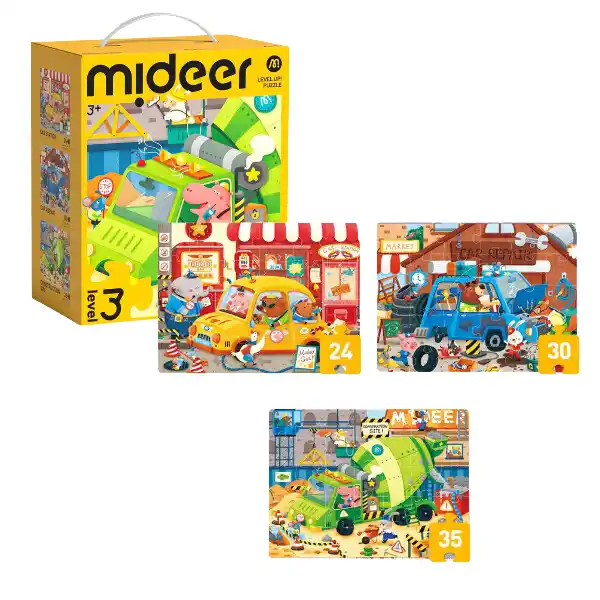 Seria de puzzle-uri „Transportul Urban”, 3 în 1, nivelul 3